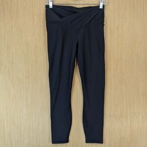 Fabletics PureLuxe Activewear Gym Black Crossover V-Waist Leggings Small Pockets